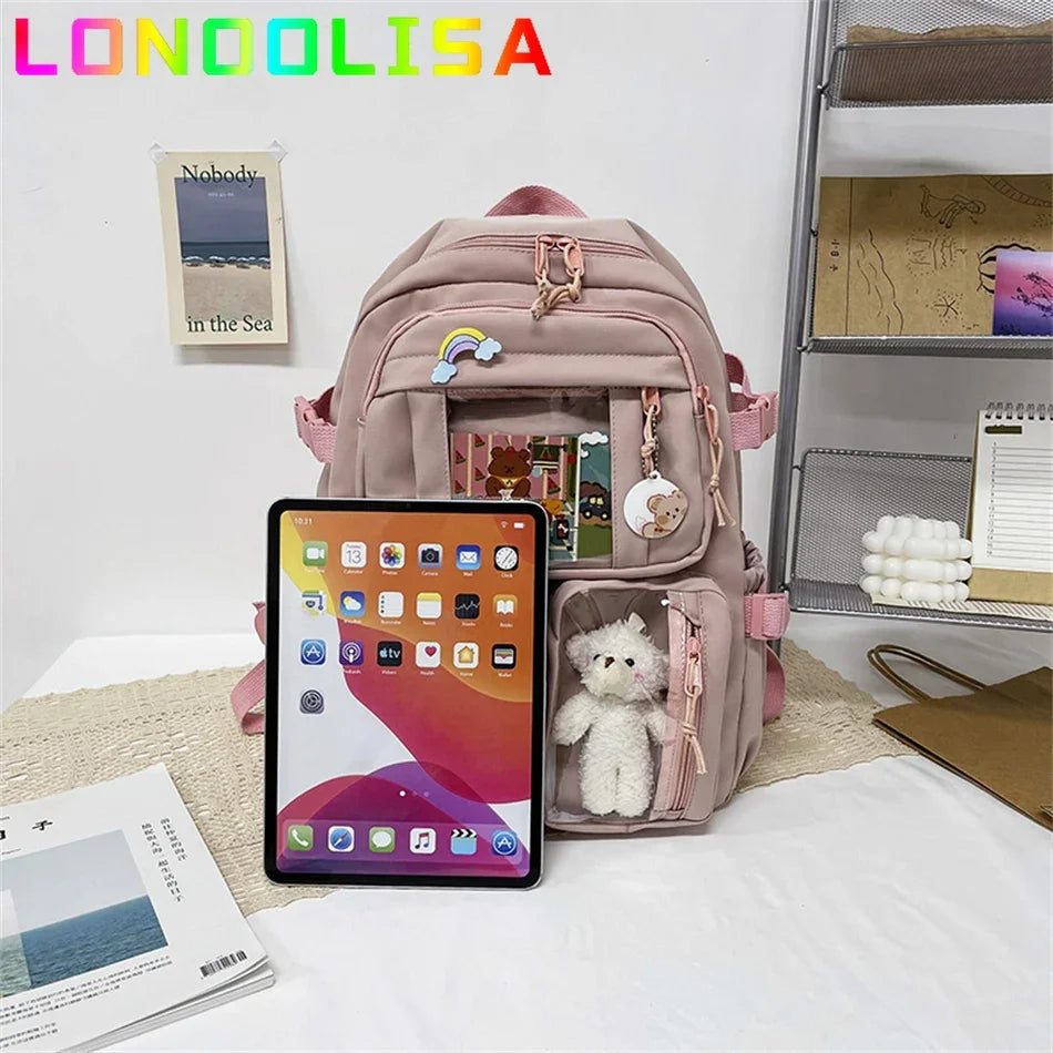 Mochila Bonita Impermeable para Mujer | Mochila Escolar con Múltiples Bolsillos
