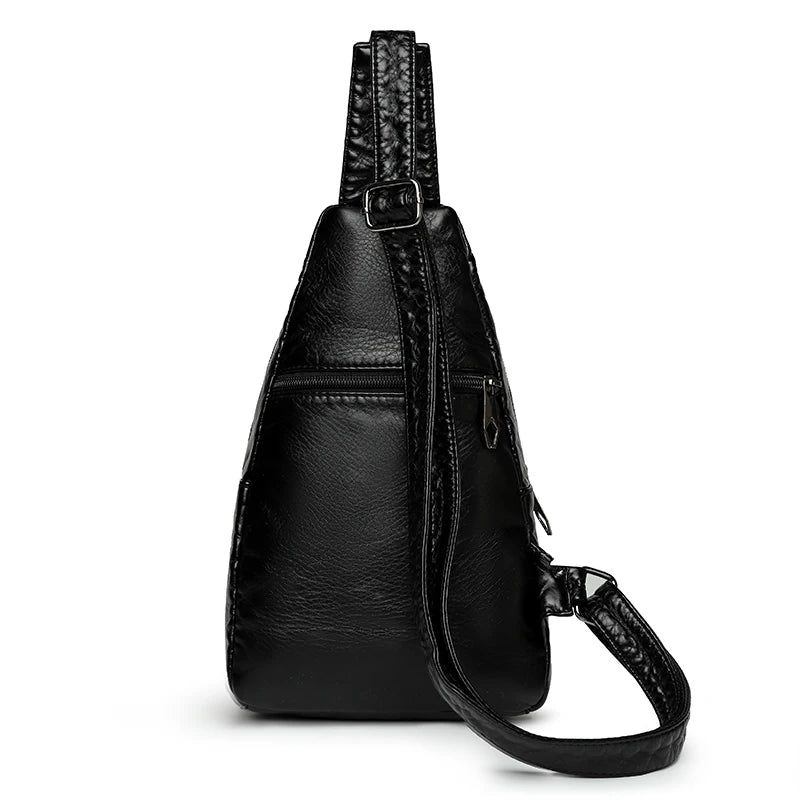 Fashionable PU Leather Women's Chest Bag for Outdoor Adventures