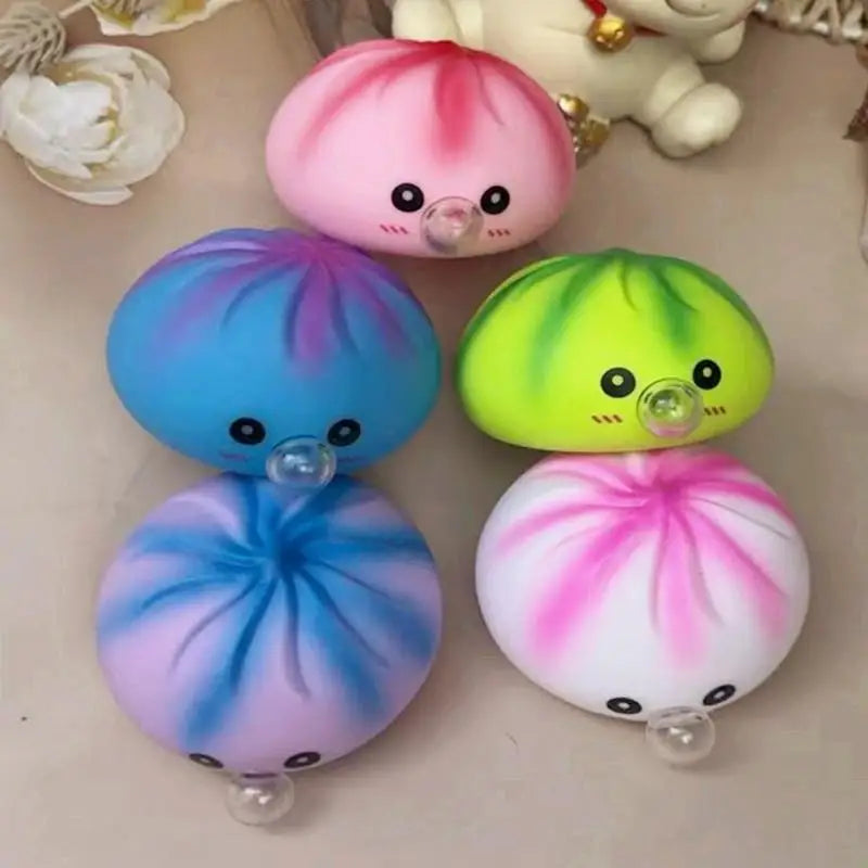 Cute Bubble Spitting Dumpling Squishy Slow Rebound Stress Relief Squeeze Fidget Toy
