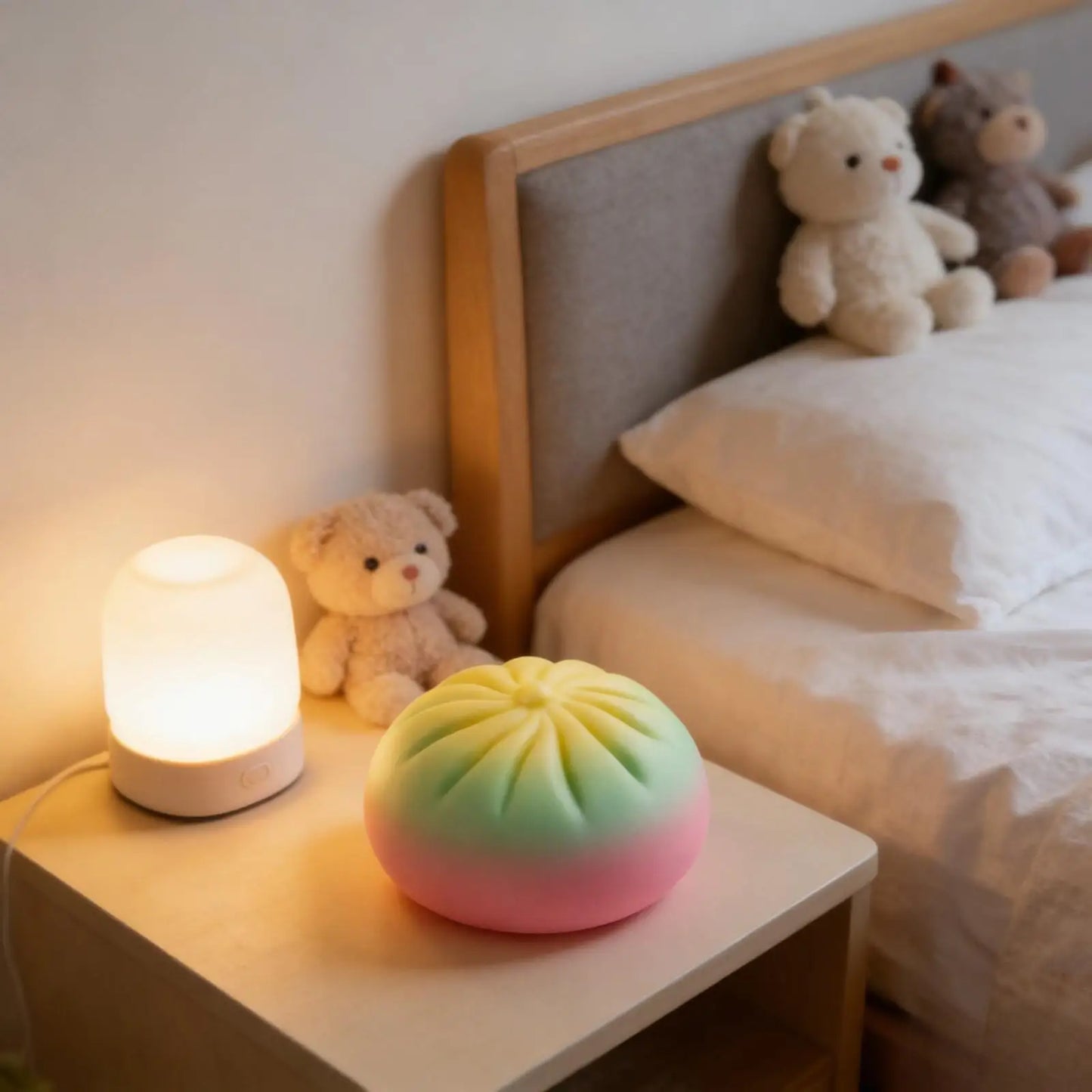 Steamed Bun Stress Ball Colorful Slow-Rise Squeeze Toy Decompression Toy Soft Anti-Stress Ball for Hands Dumpling Stress Ball