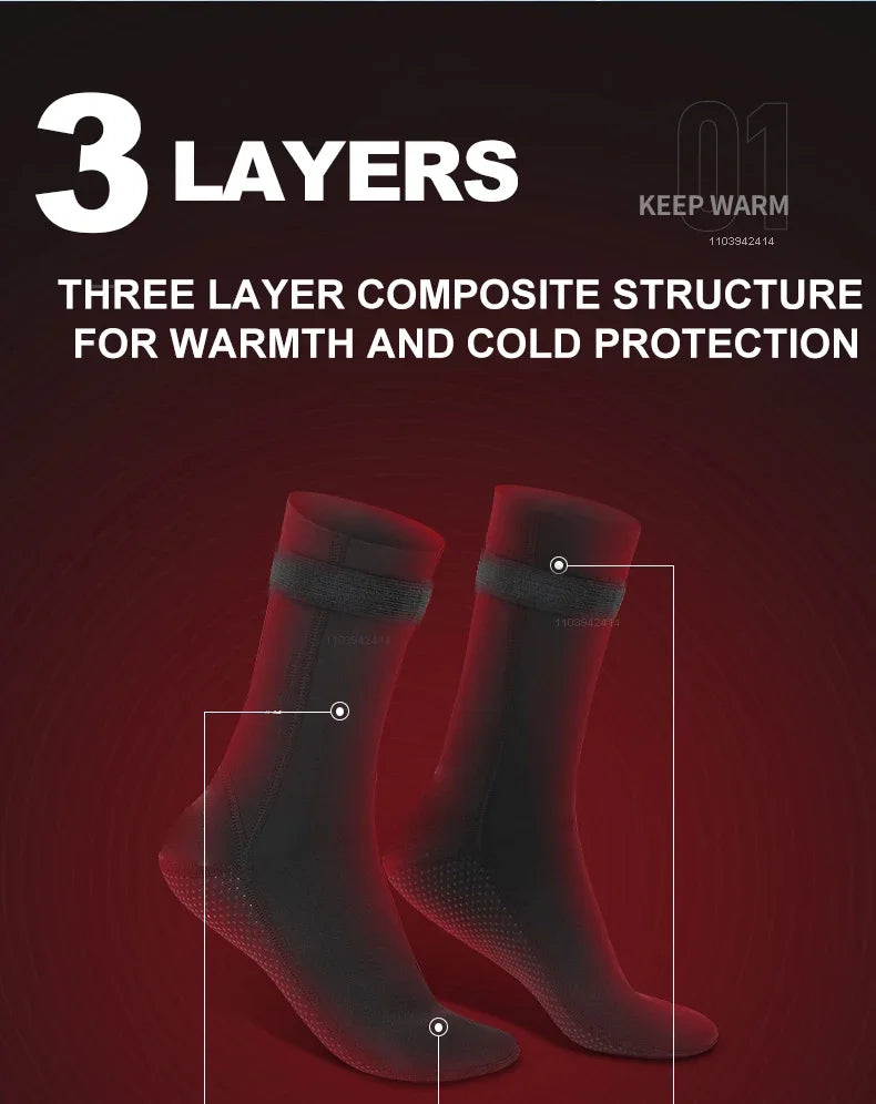 3mm Neoprene Diving Socks | Warm Non-Slip Surf & Swim Shoes