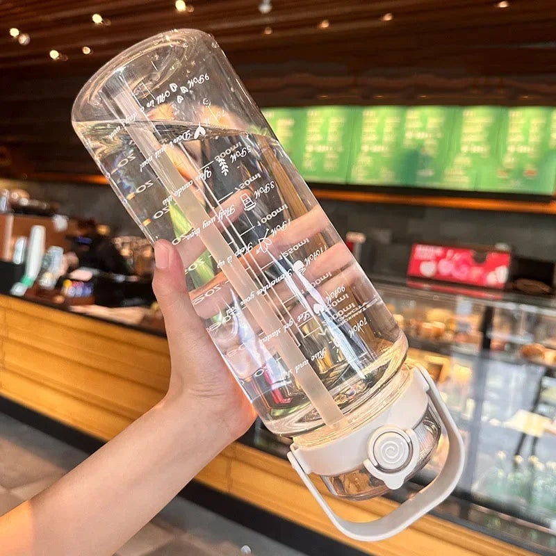 Large Capacity Sport Straw Water Bottle | Portable Travel Cup