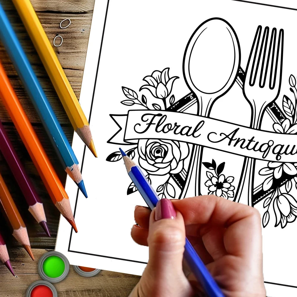 Floral Antique Coloring Book for Adults | Stress Relief & Relaxation