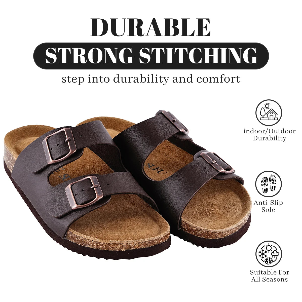 Women's Soft Footbed Leather Sandals | Retro Cork Comfort