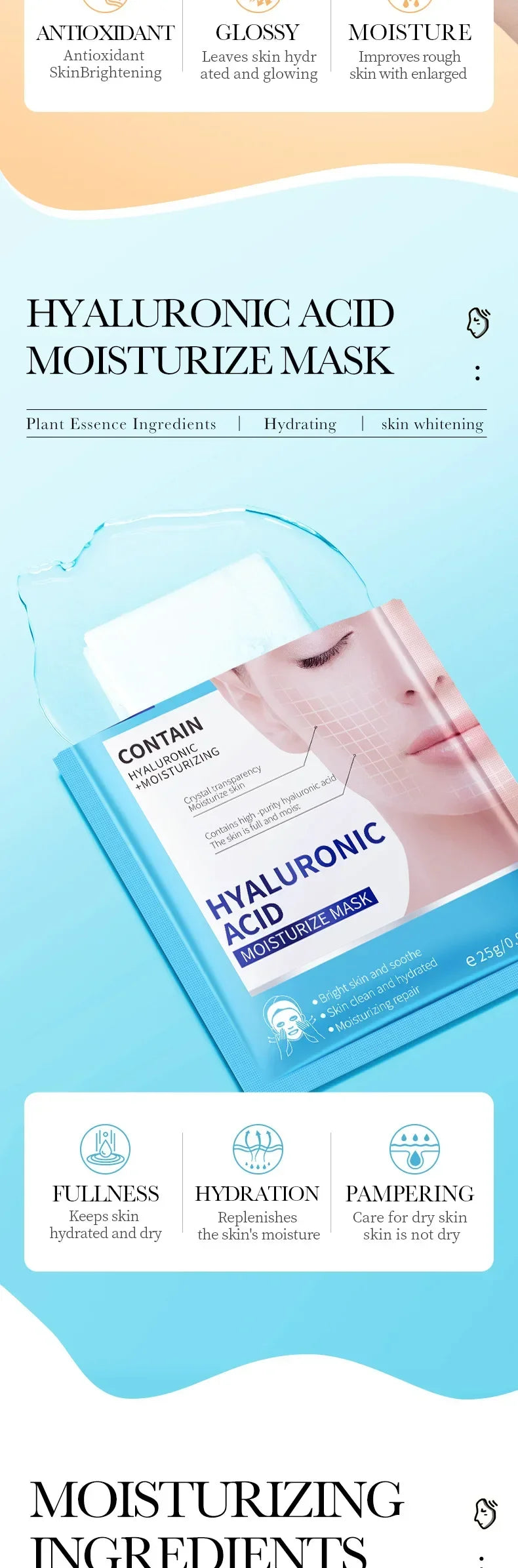 15pcs Anti-Wrinkle Facial Masks | Hydrating Retinol Collagen Masks
