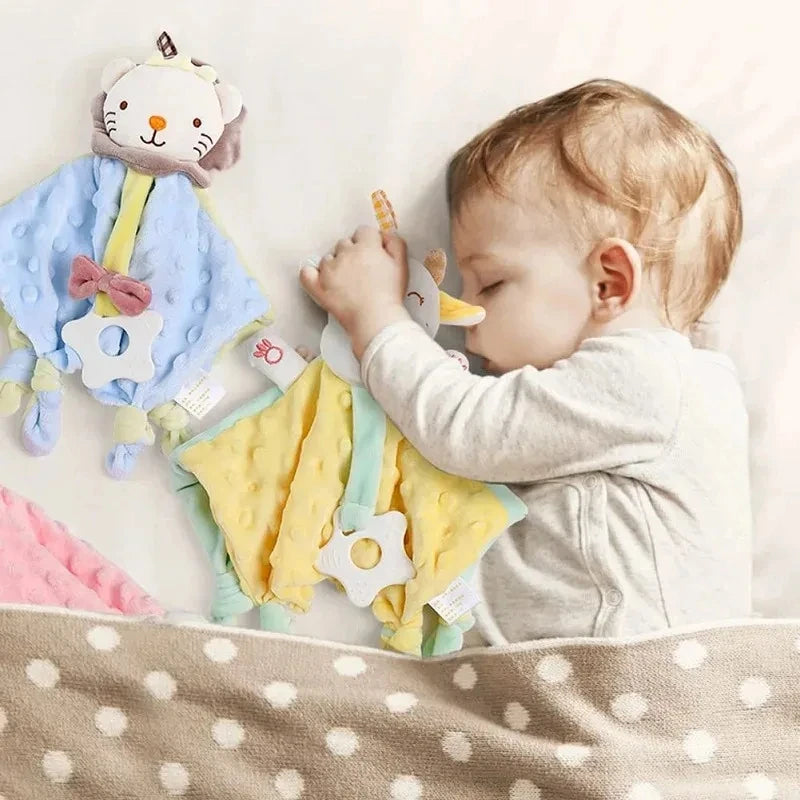 Cute Elephant Plush Teether Rattle for Newborns | Soft Blanket Toy