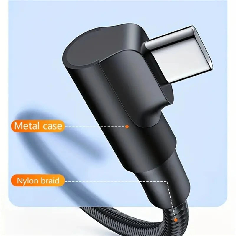 90 Degree USB-C Fast Charge Cable for Optimal Device Performance