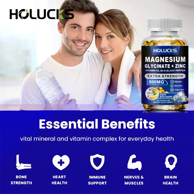 Magnesium Glycinate & Zinc Supplement | Optimize Sleep & Stress Relief