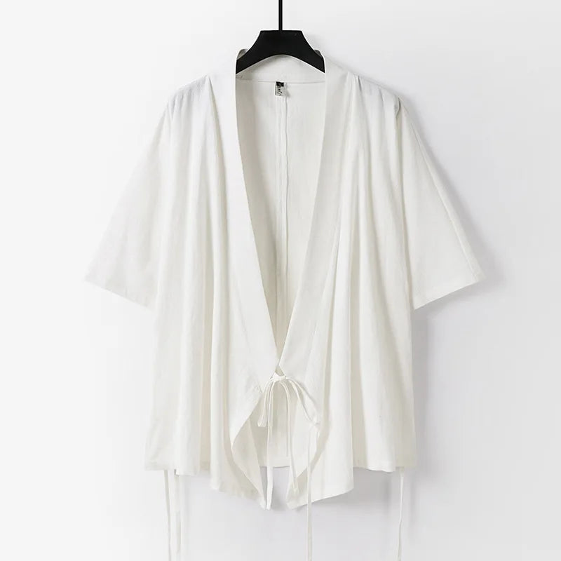 Plus Size Men's Kimono Cardigan & Pants Set | Stylish Yukata Outfit