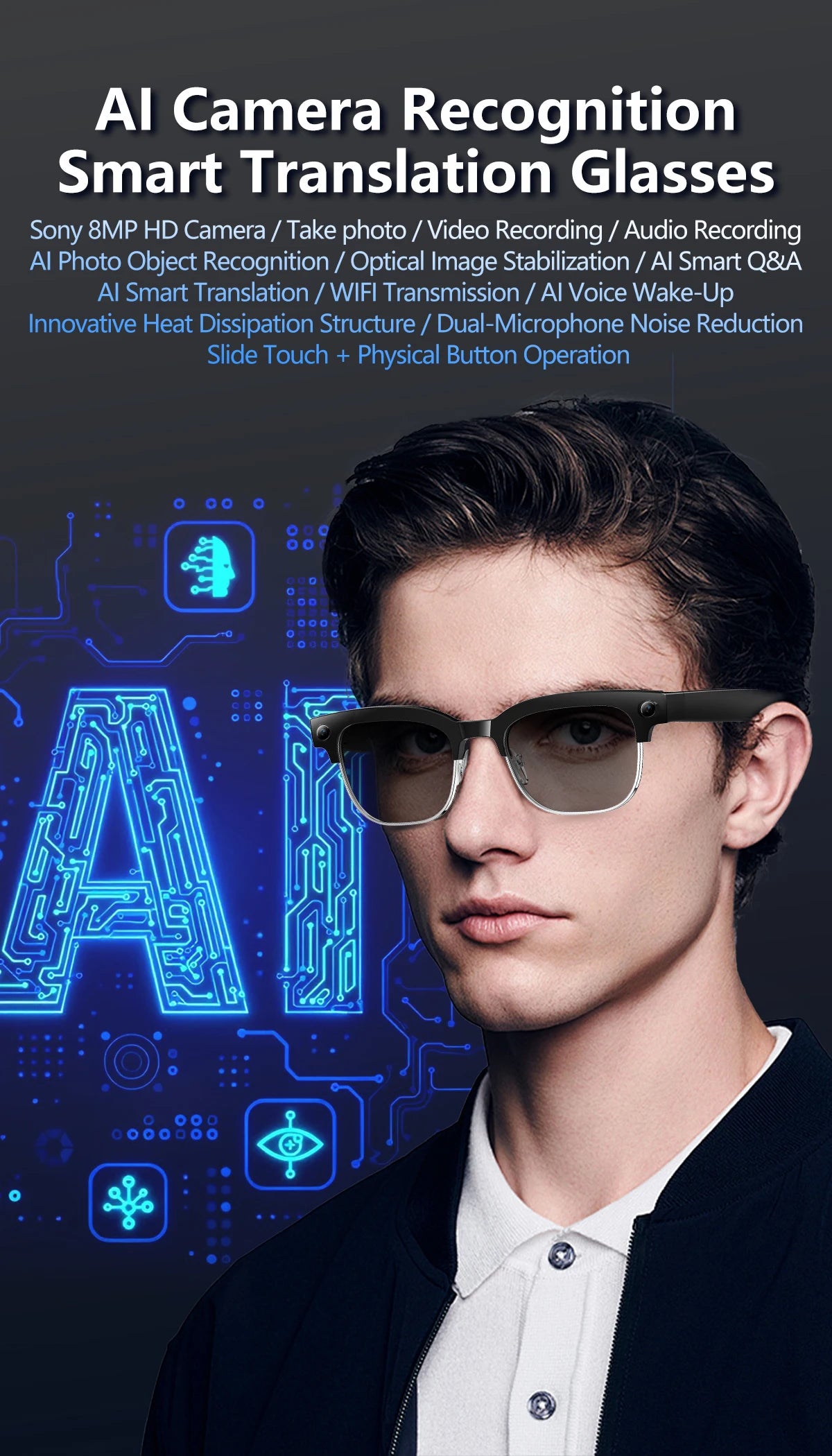 AI Smart Glasses with 8MP Camera & Bluetooth Features | Innovative Eye Wear