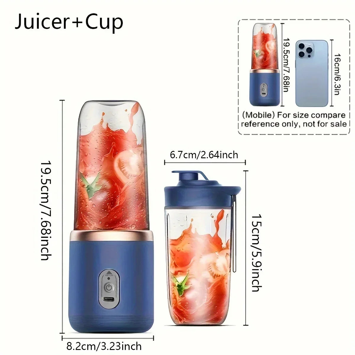 USB Rechargeable Electric Juicer | Portable Fruit & Vegetable Extractor