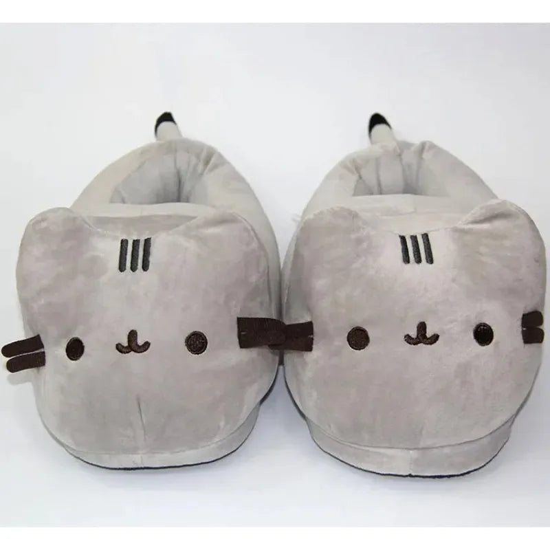 Cartoon Cat Plush Slippers | Cozy Anime Indoor Winter Shoes