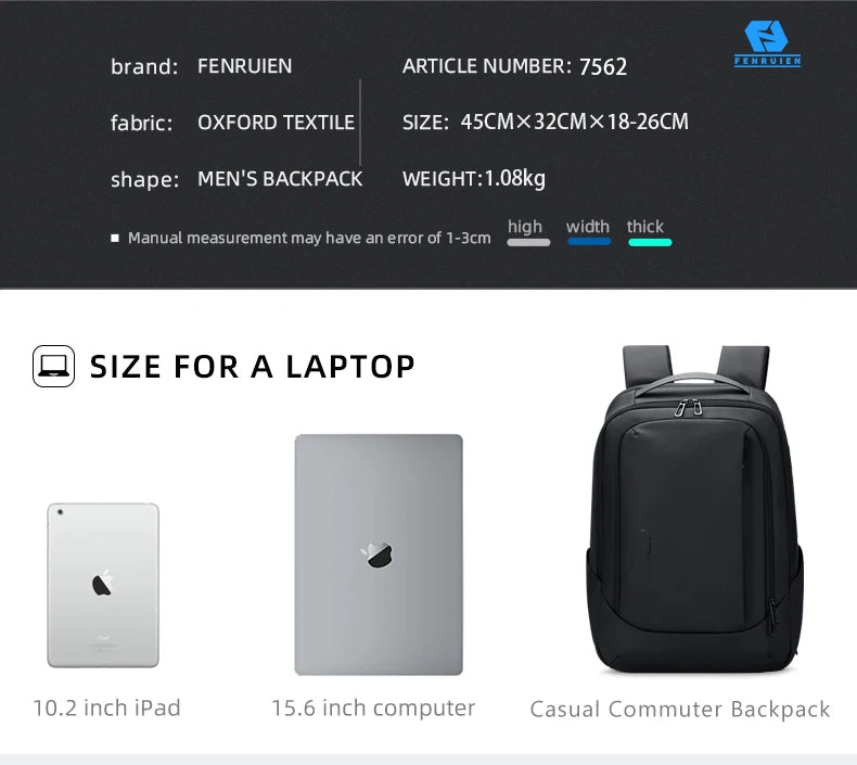 Large Capacity Waterproof Travel Bag for 15.6-inch Laptops