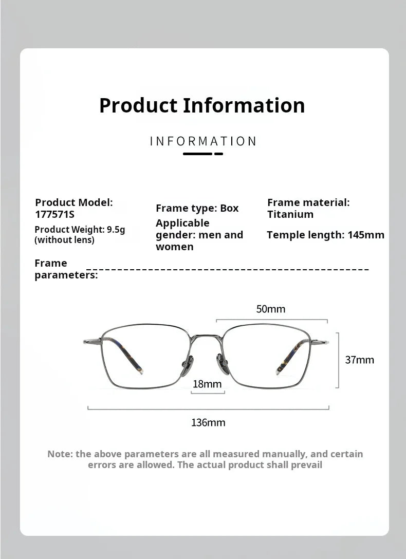 Stylish Titanium Prescription Glasses | Unisex Retro Eyewear