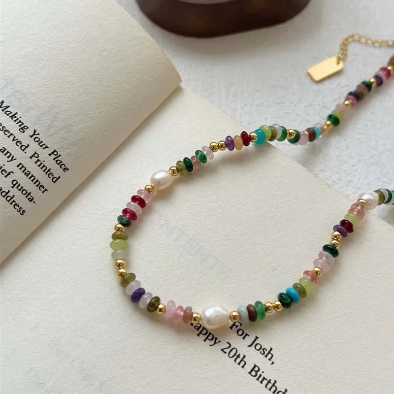 Colorful Beads & Pearl Necklace | Trendy Jewelry for Women