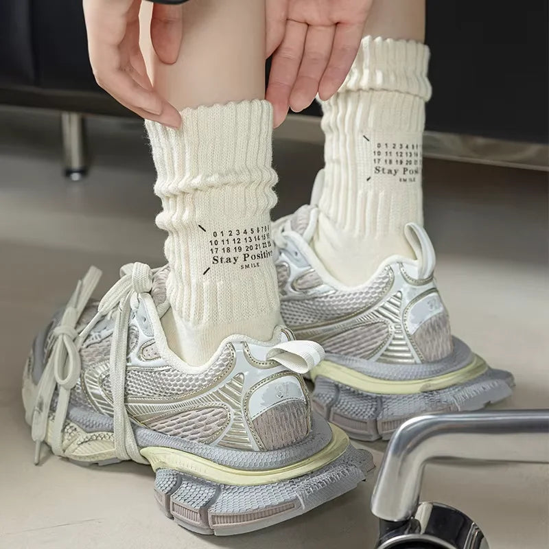 Men's Vintage Knitted Medium Tube Sports Socks | Thick Comfort