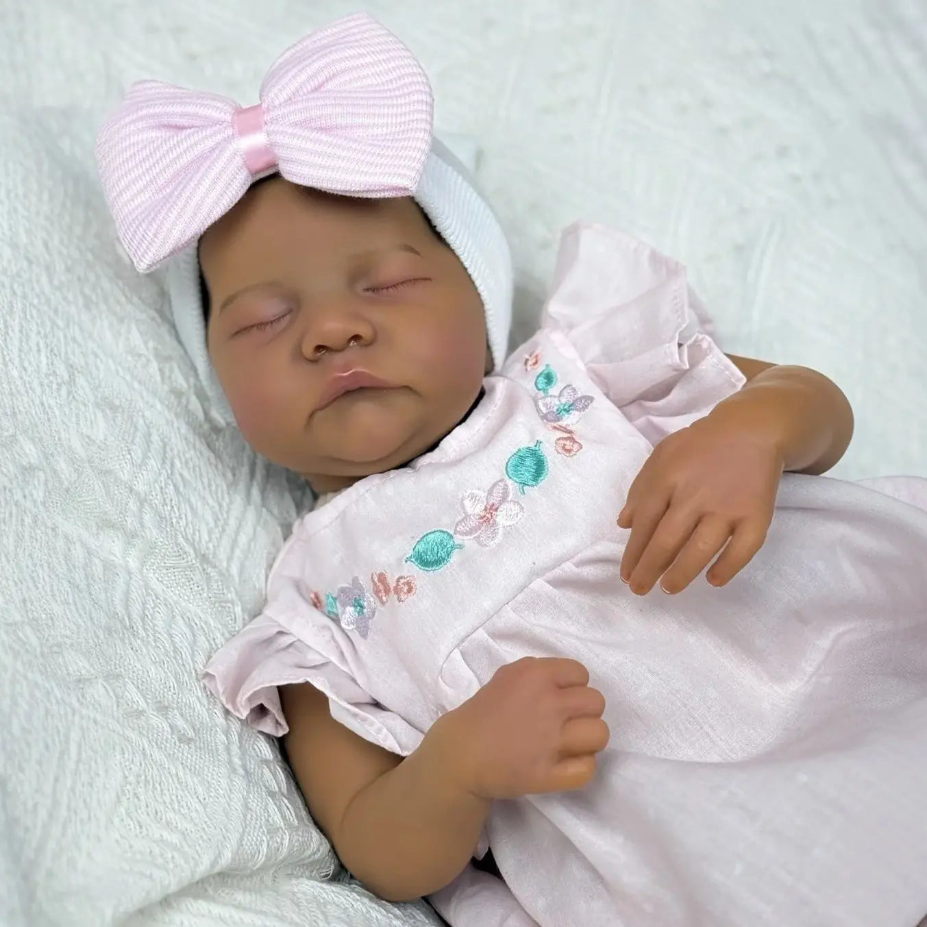19-Inch Black Skin Asleep Reborn Baby Doll | Perfect Gift for Kids