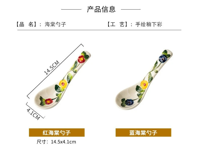 Cucharas de cerámica de estilo japonés para sopa | Elegante vajilla de cocina