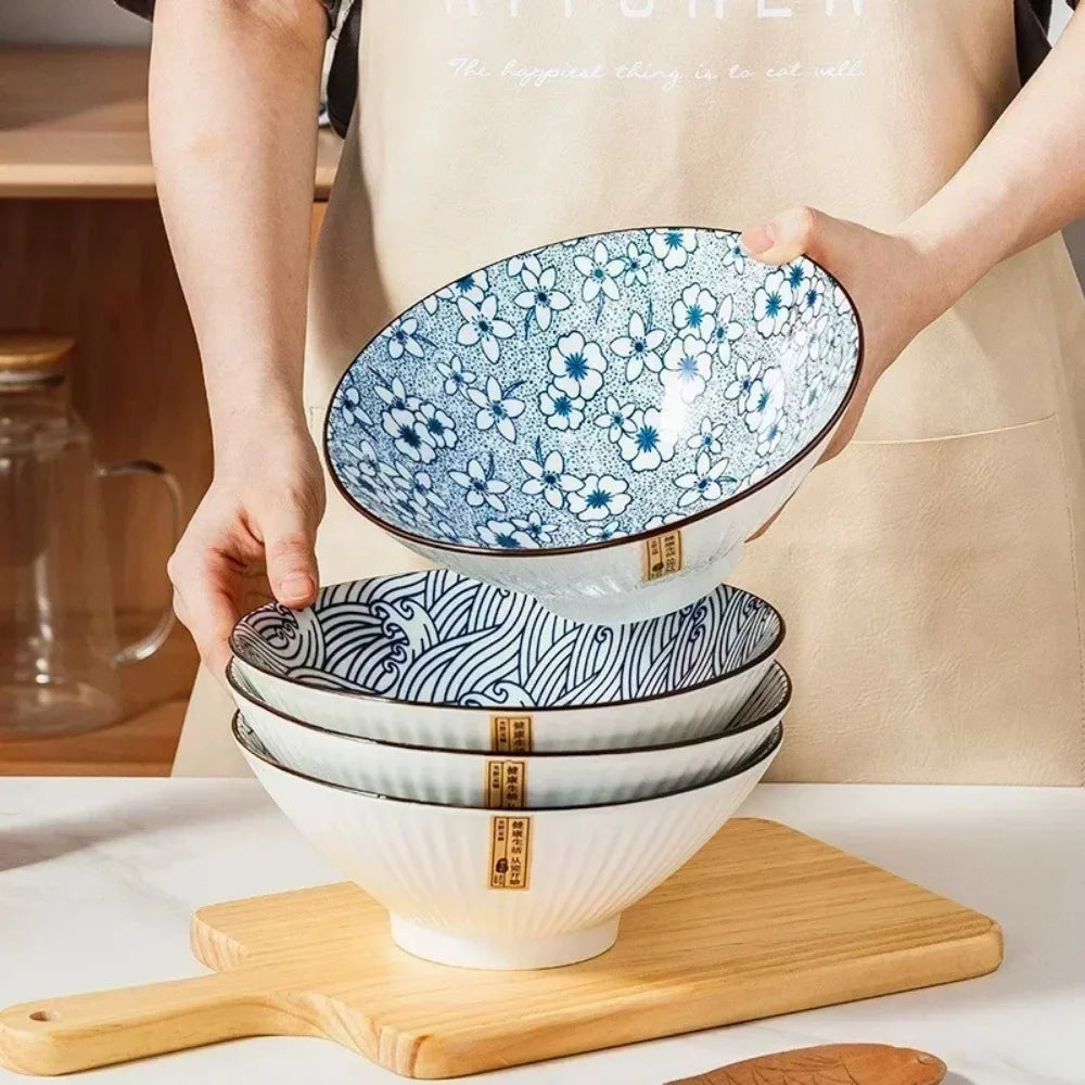Japanese-style Ceramic Douli Bowl | Elegant Soup & Ramen Dish