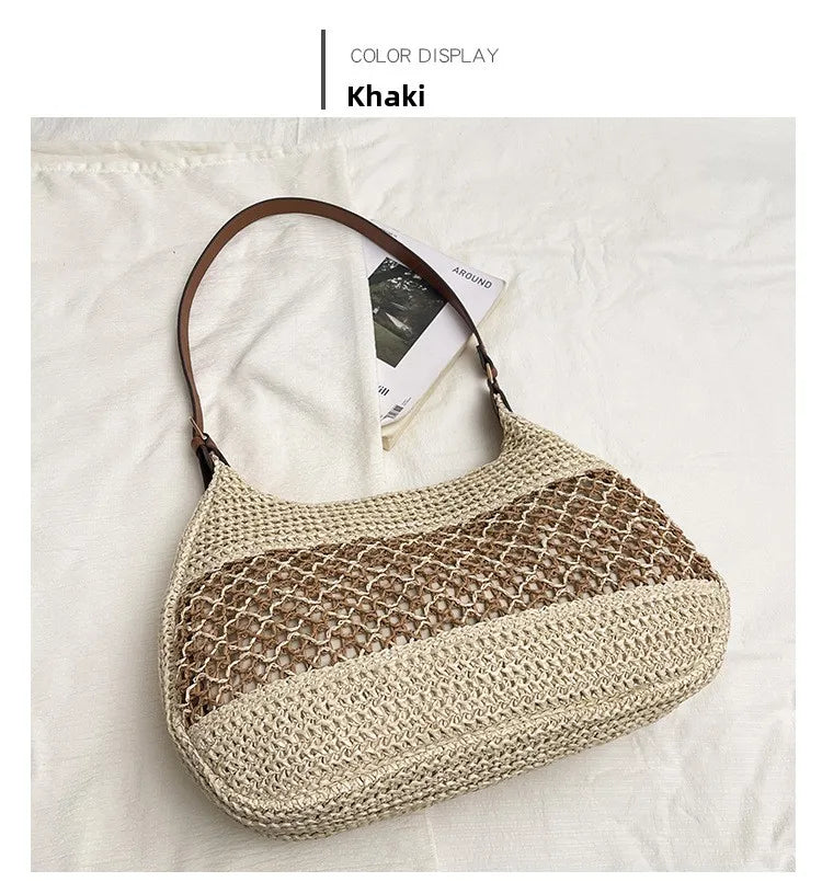 Bolso de Hombro Bohemio Tejido | Bolso de Playa de Gran Capacidad