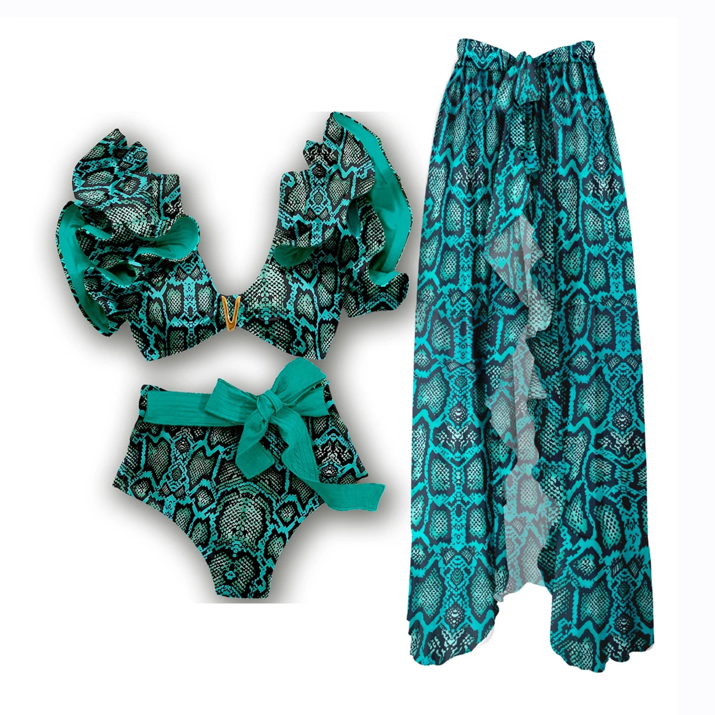 Floral Ruffle Bikini Set | Stylish & Sexy Beach Swimwear