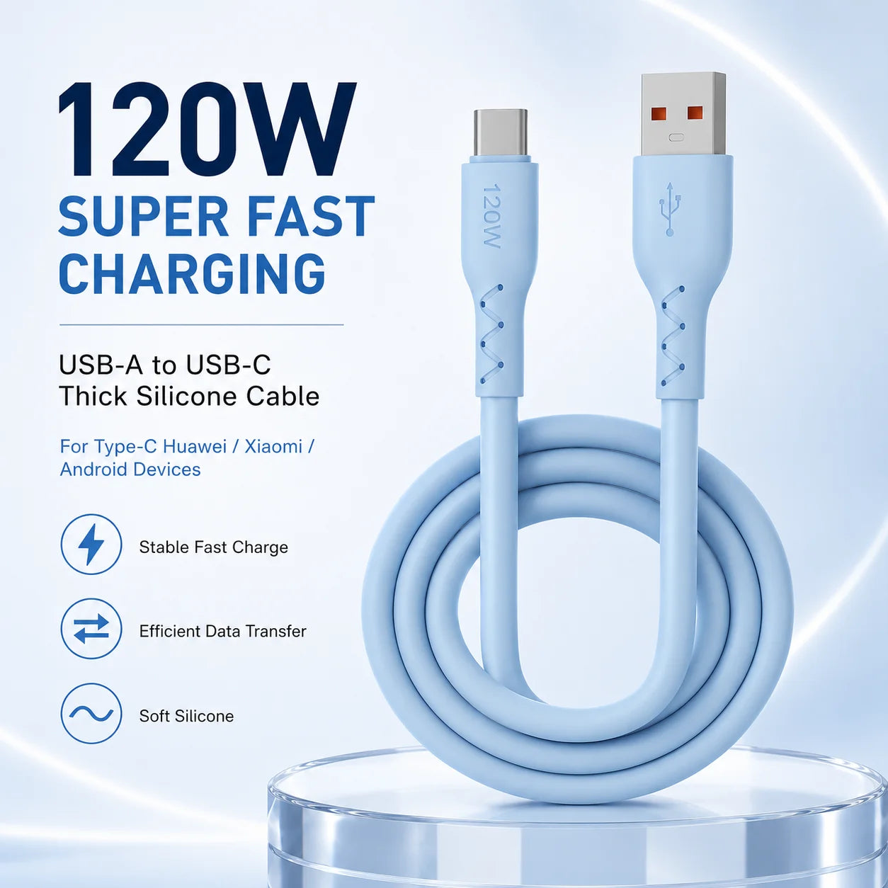 120W Super Fast Charging Cable | Durable USB A to USB C Cable