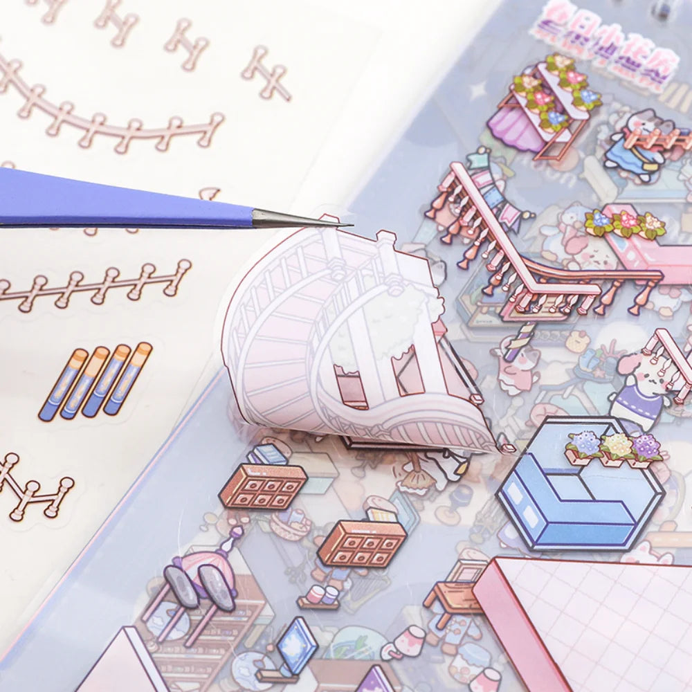 20 Pcs Large Miniature Scene Sticker Book | 3D DIY Stickers