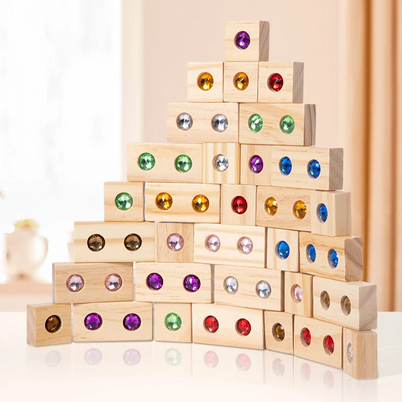 Colorful Kids Wooden Stacking Blocks | Educational Creative Toy