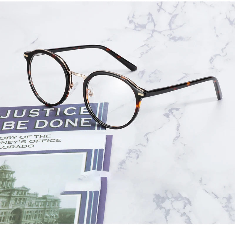Stylish Round Acetate Prescription Glasses for Women | Anti Blue Light