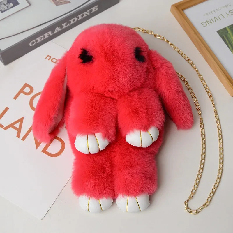 Bonito bolso bandolera de conejo de peluche | Encantador diseño cruzado