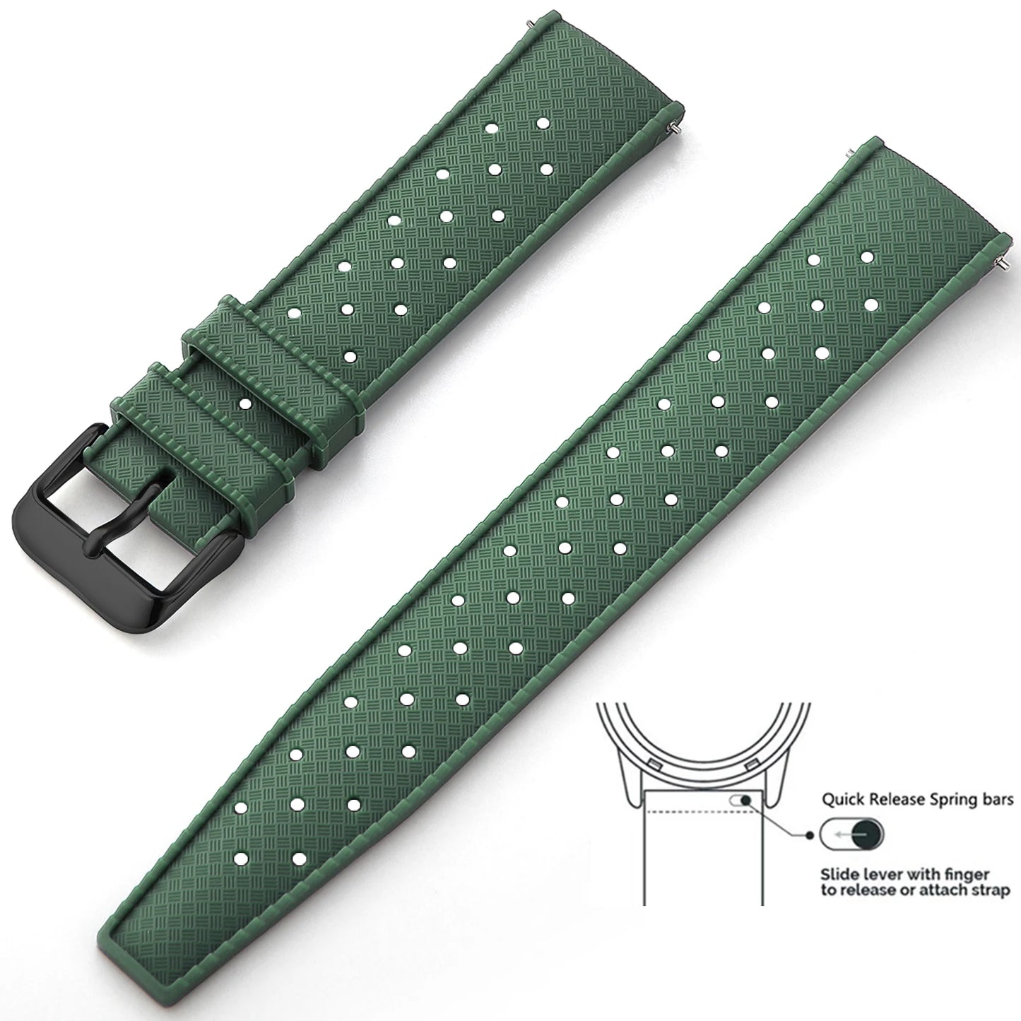 Tropical Silicone Watch Band | Quick Release Rubber Strap