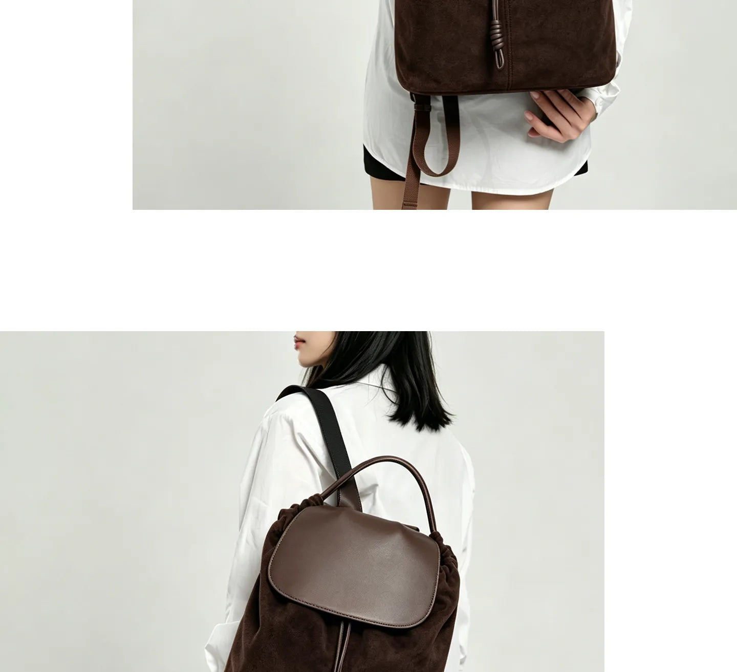 Versatile Large Capacity Suede Leather Bucket Backpack | Trendy Design