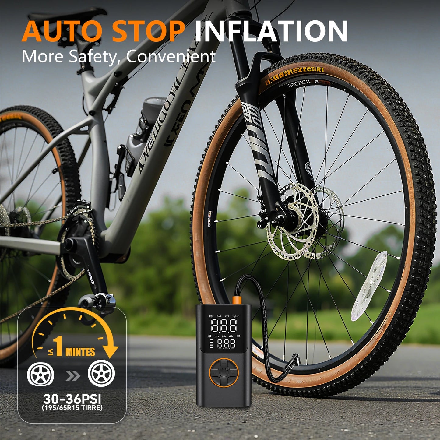 Portable Air Pump Set with Power Bank for Car & Bike | 150PSI