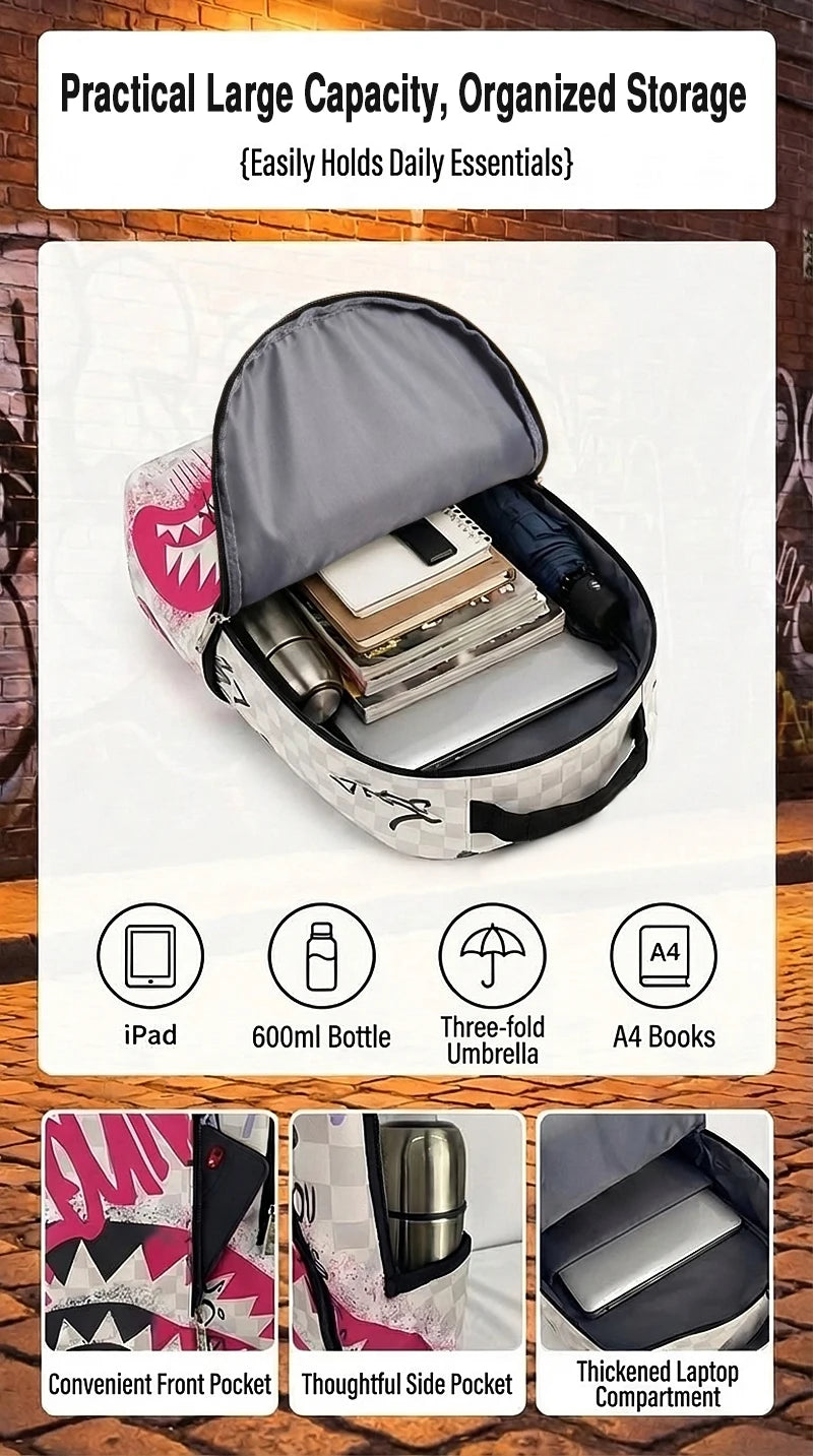Trendy Hip-Hop Street-Style Backpack | Large Capacity Commuter Bag