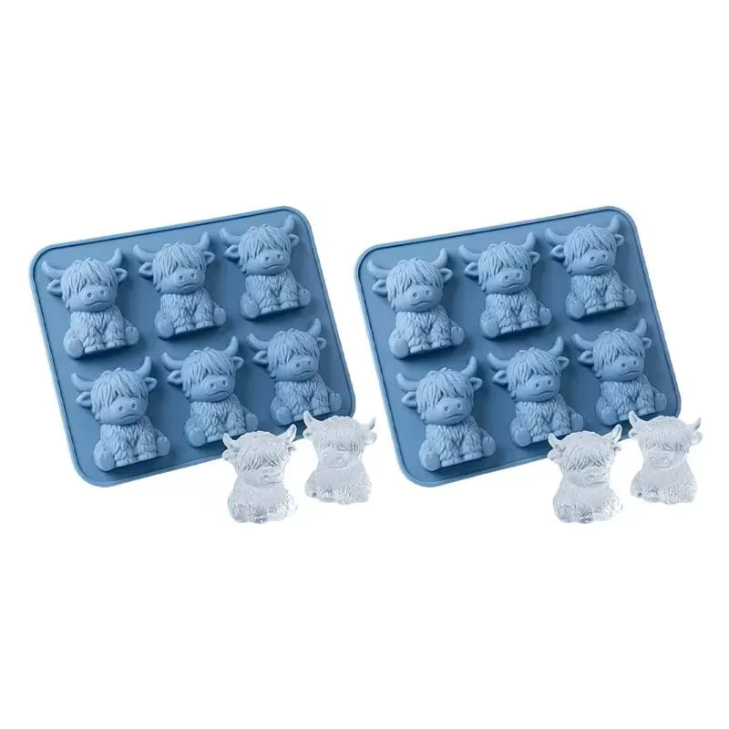 Highland Cow Ice Cube Mold | Cute 3D Silicone Tray for Drinks