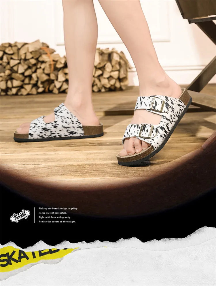Summer Bestseller Cork Men's Flip-flops | Anti-slip Leopard Print Sandals