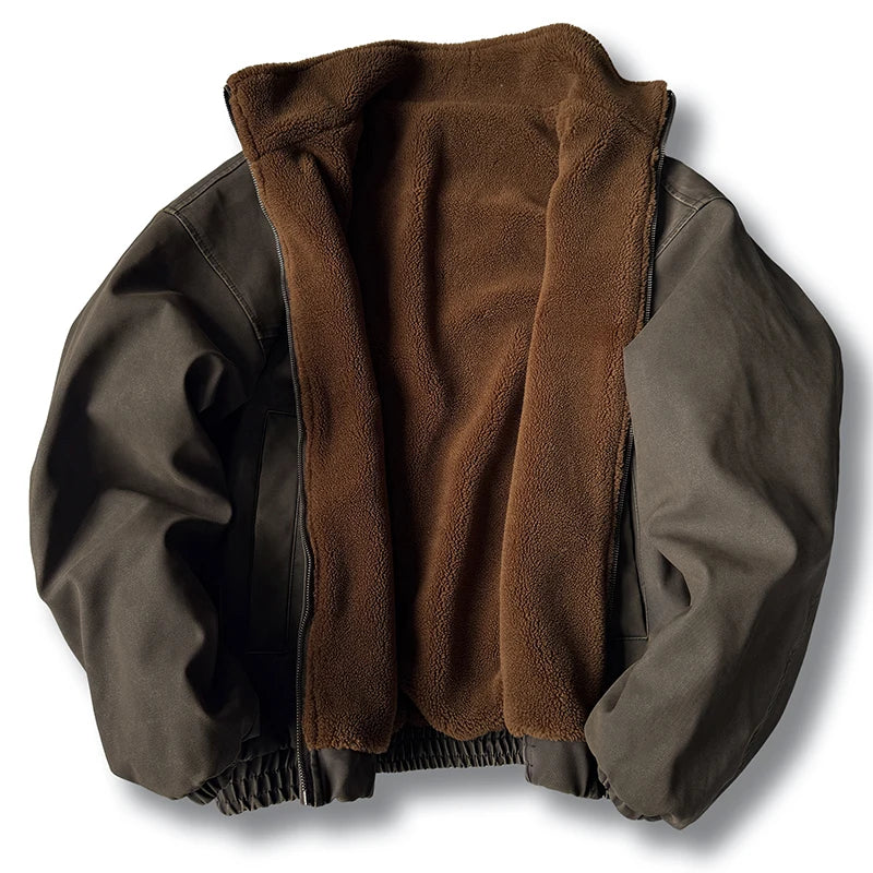Men's Vintage Heavyweight Winter Jacket | Windproof & Warm