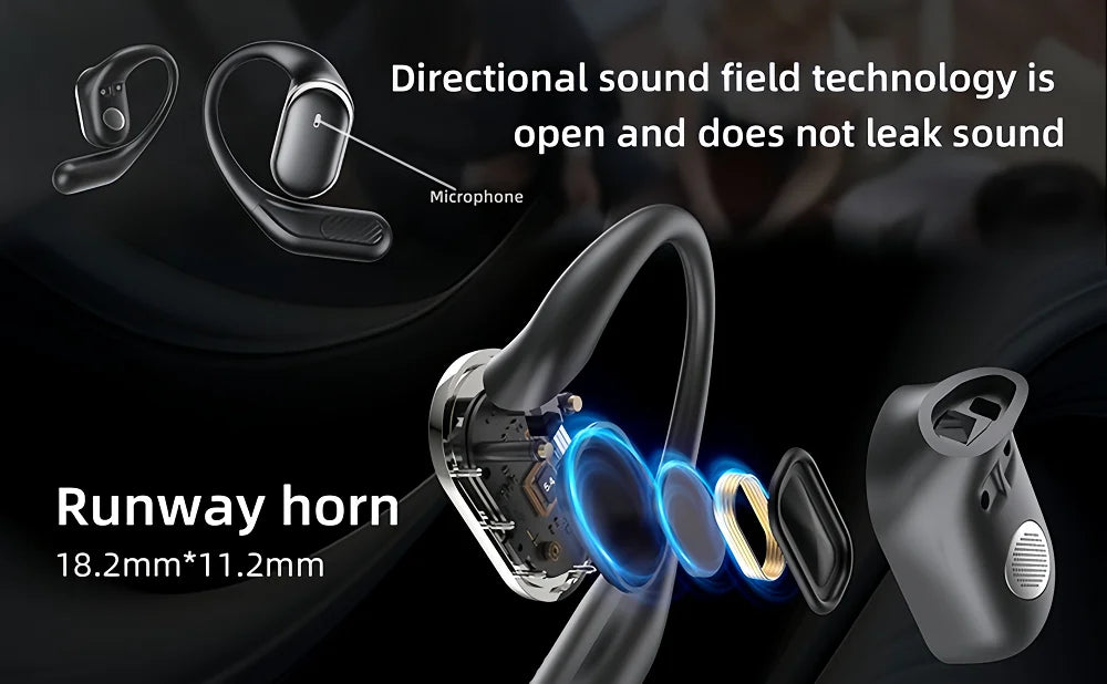 Bluetooth Wireless Earphones with Mic | Comfortable Air Conduction Design