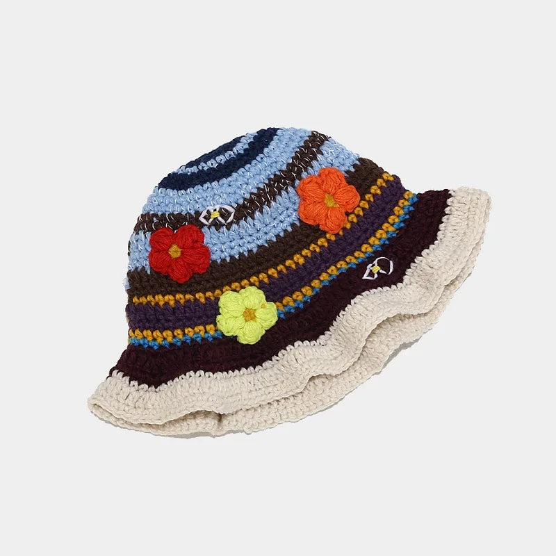 Women's Flower Crochet Bucket Hat | Handmade Spring Summer Style