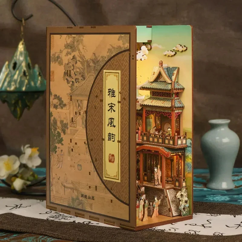 Kits insertables de estantería de madera para rincones de lectura (DIY) | Decoración miniatura creativa