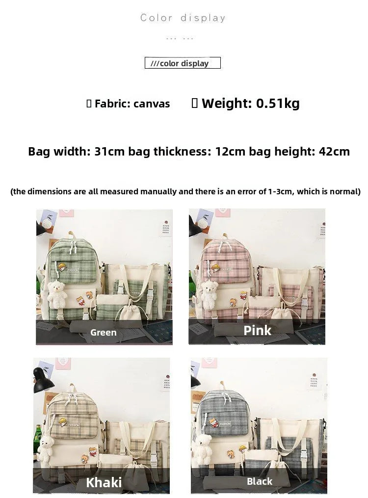 Large Capacity Kids Backpack | Versatile Nylon School Bag Set
