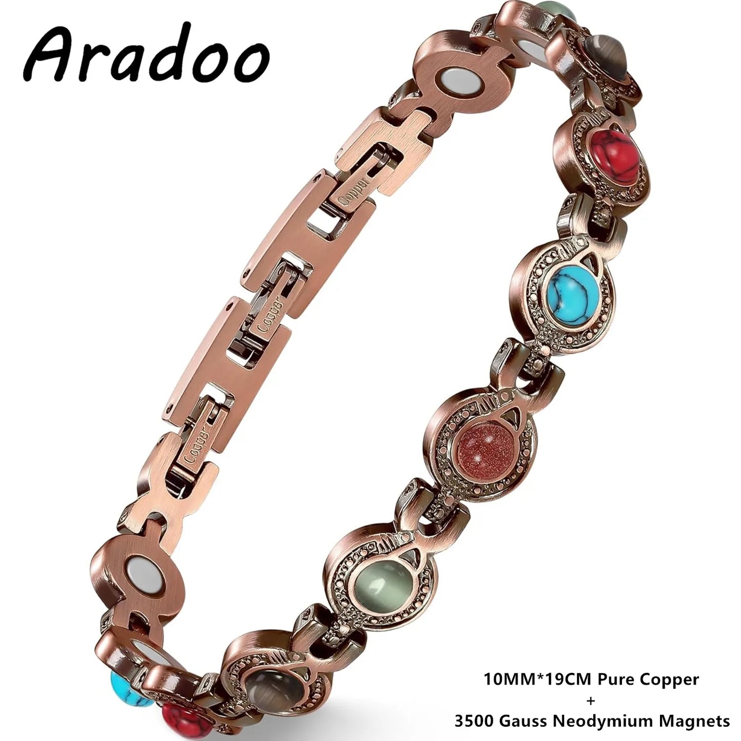 Magnetic Copper Bracelet for Women | Turquoise Wristband Jewelry