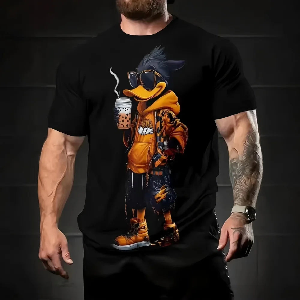 Funny Duck 3D Print Casual Tee | Breathable, Lightweight & Trendy