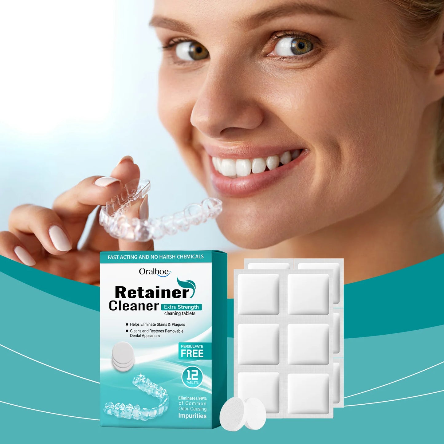Denture & Retainer Cleansing Tablets | Deep Clean & Gentle Care