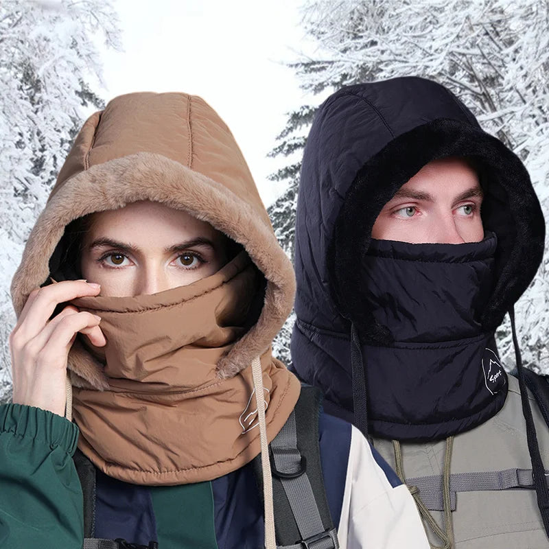 Unisex Plush Balaclava Winter Hat | Warm Knitted Face Mask