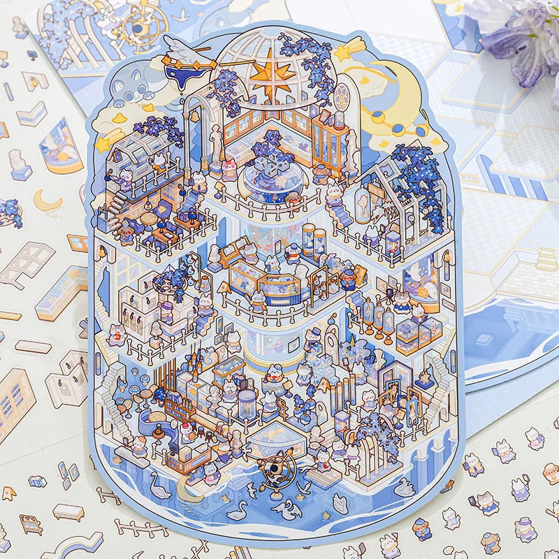 20 pcs Super Large Miniature Scene Stickers | Fun DIY Educational Craft
