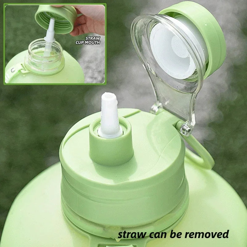 2 Liter Sports Water Bottle with Straw | Large Capacity & Portable