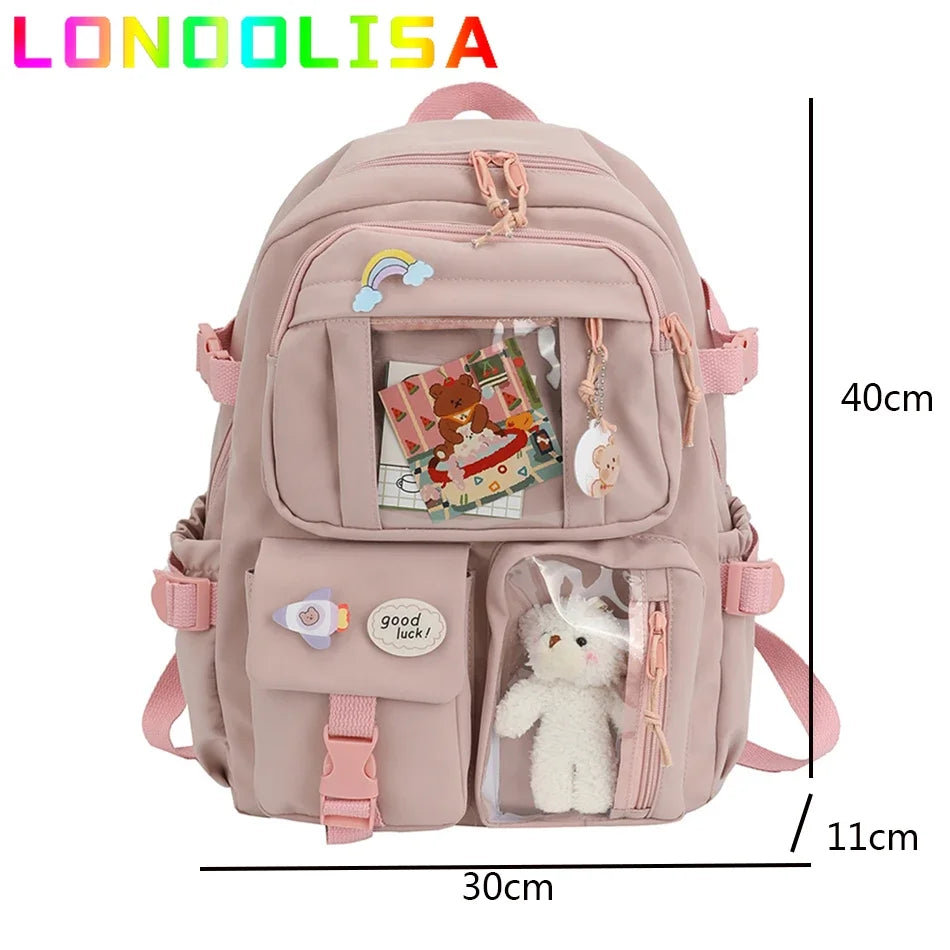Mochila Bonita Impermeable para Mujer | Mochila Escolar con Múltiples Bolsillos