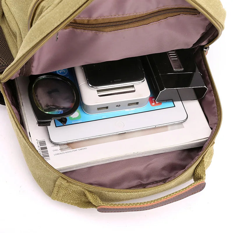 Multifunctional Canvas Chest Bag | Sleek Travel Companion