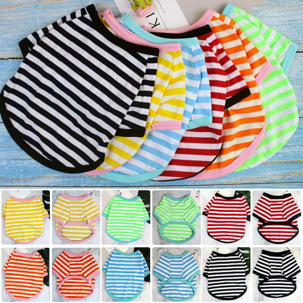 Soft Stripe Spring Dog T-Shirt | Comfortable Pet Clothing for Dogs